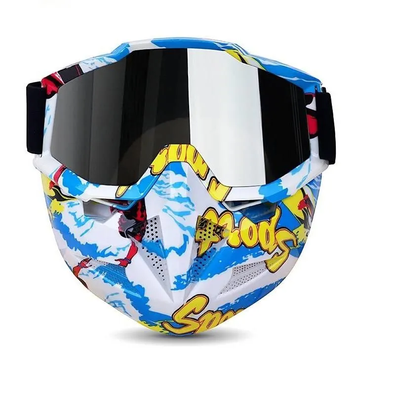 Full Face Motorcycle GelSoft Paintball Airsoft Mask Game MAS216 BlueSport