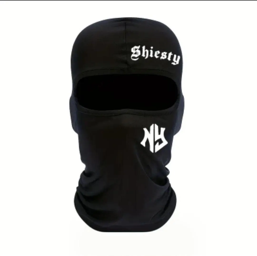 Unisex Sports Balaclava Face Mask -100% Polyester UV Protection Neck Gaiter - Black