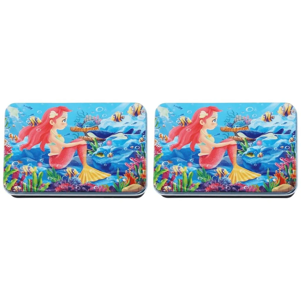2 Pack - Mermaid Underwater Jigsaw Puzzle Sets For Kids - Multicolour