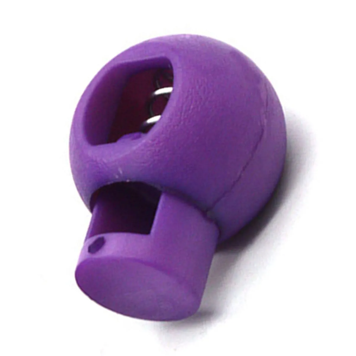 Spring Cord Lock Single Hole Purple for Backpack Shoelace