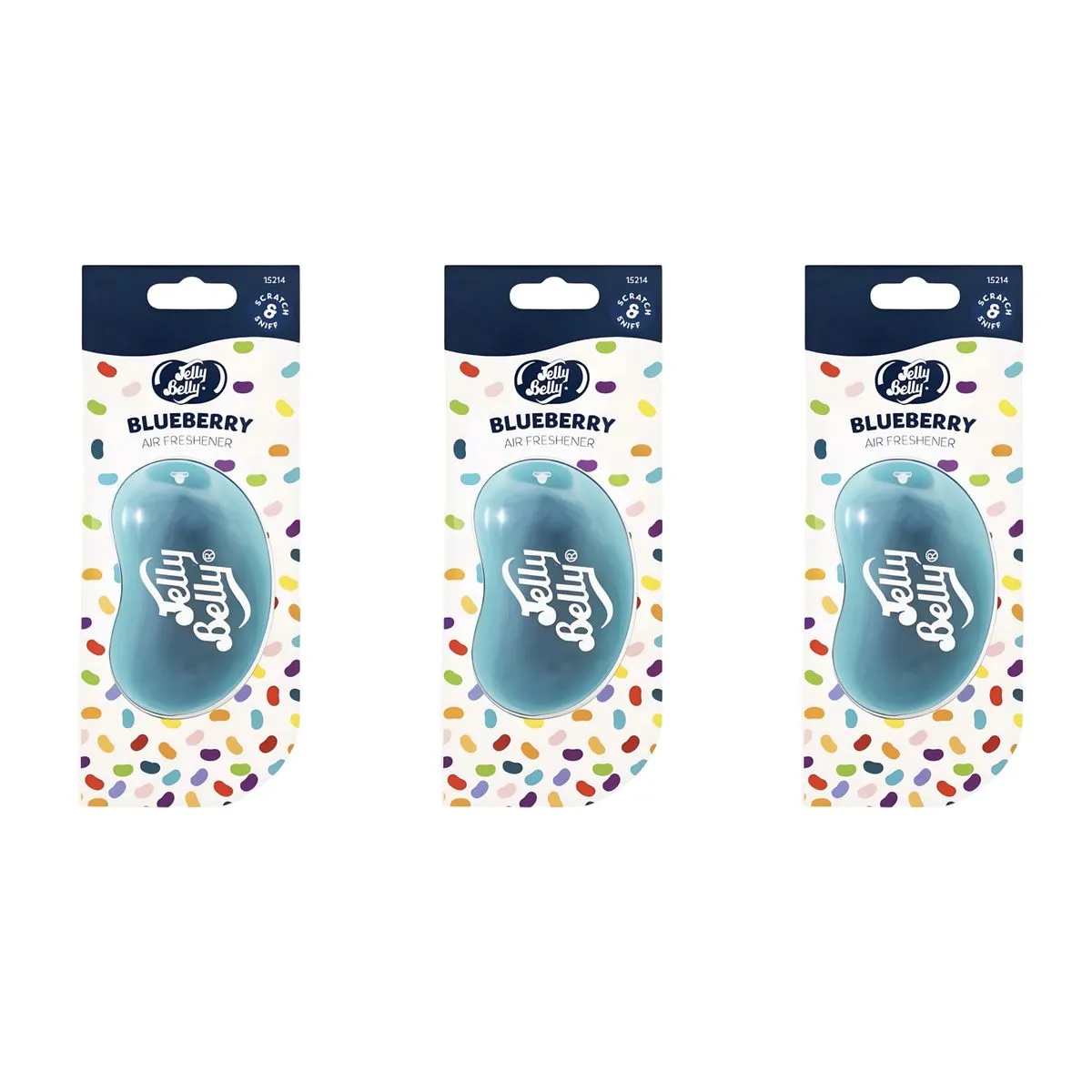 Jelly Belly Blueberry Car Air Freshener 3 Pack - Fruity Fresh Scent