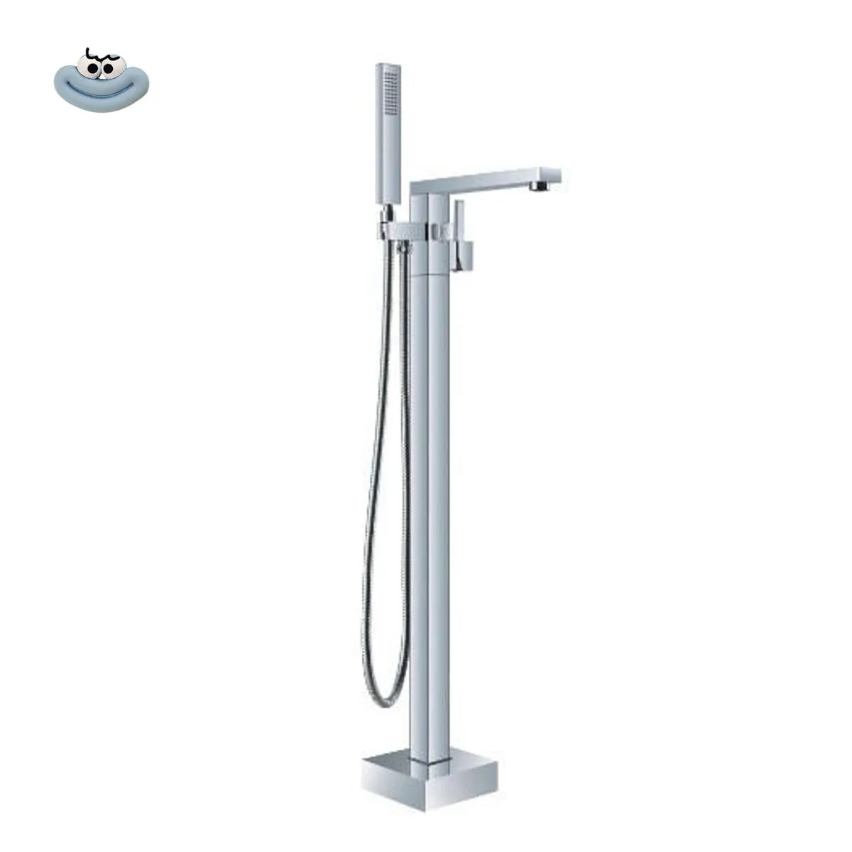 Free Standing Square Style Bath Mixer Chrome-plated, Durable And Rust-free - Silver