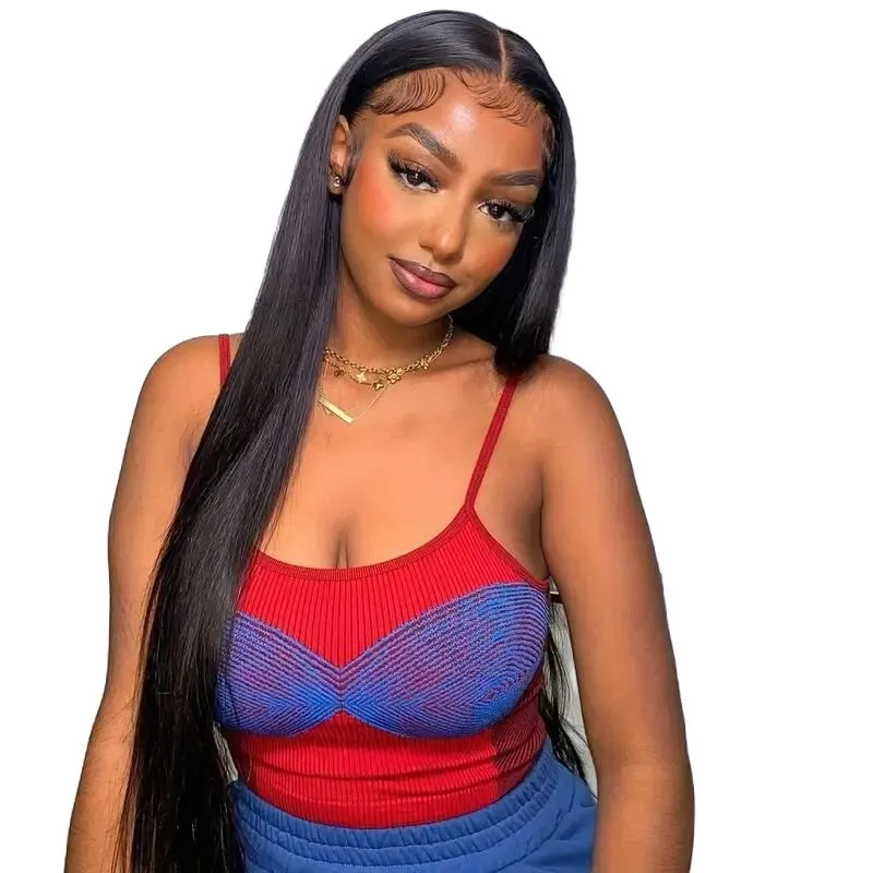 Peruvian Human Hair Bone Straight Wigs-13x4 Glueless Lace Front Wig 24inch