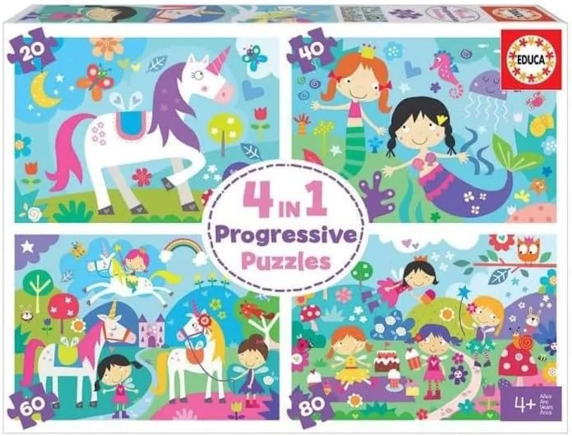 Educa Multi 4 Puzzles - Fantasy World - 20,40,60,80 Piece