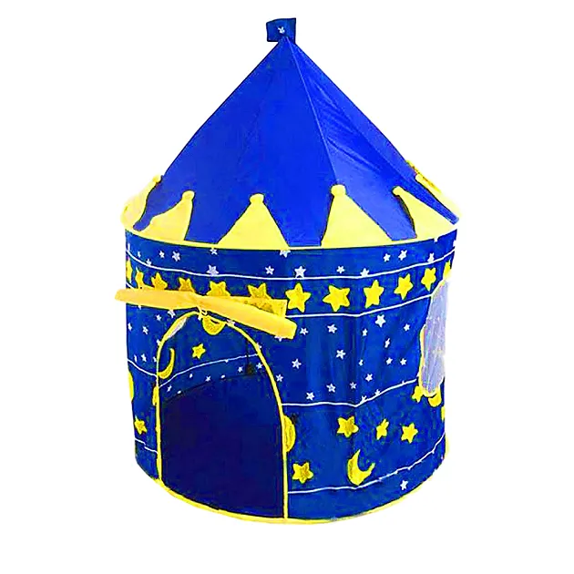 Kids Indoor/Outdoor Castle Cubby Play Tent - Blue