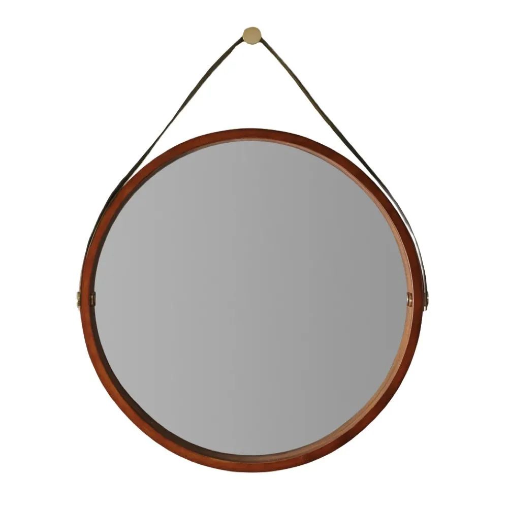 Decor Vanity Round Circular Frame Hanging Rope Mirror -44cm