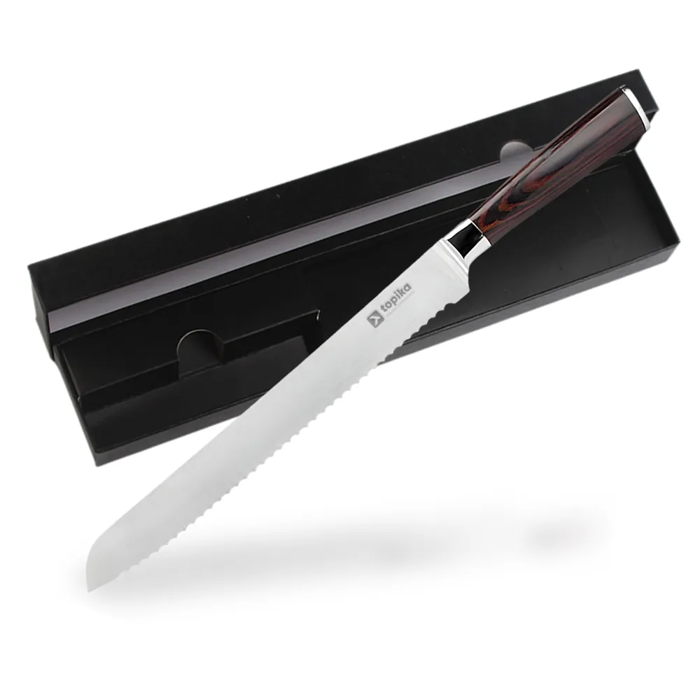 Topika - Bread Knife 25cm, Serrated Bread Cutter for Homemade Bread & Cake