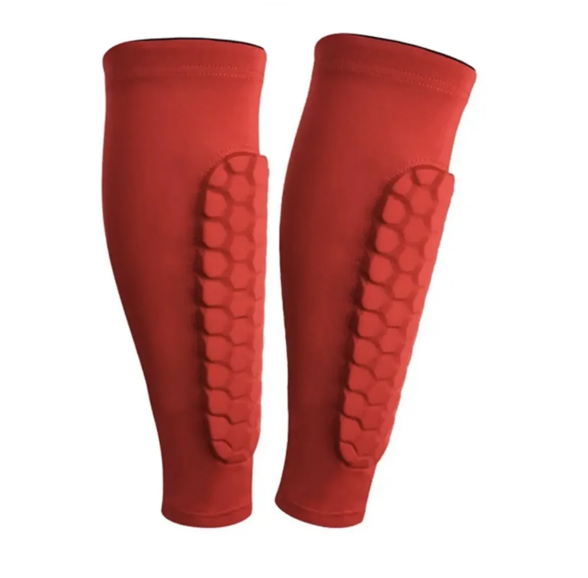 Shin Guards Honeycomb Sleeve Lightweight Breathable Red L