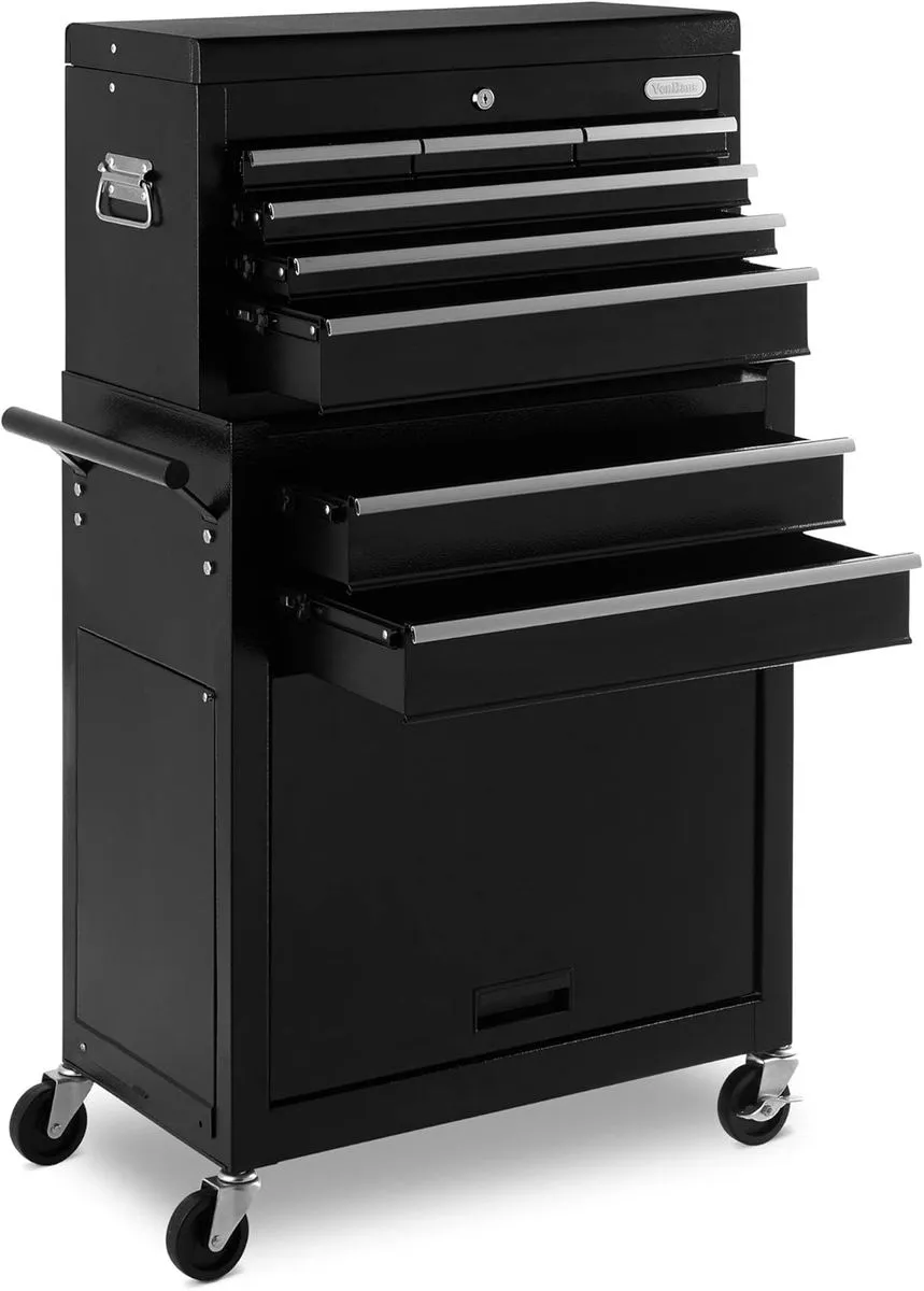 Fine Living ToolMate Rolling Tool Trolley with Drawers - Black
