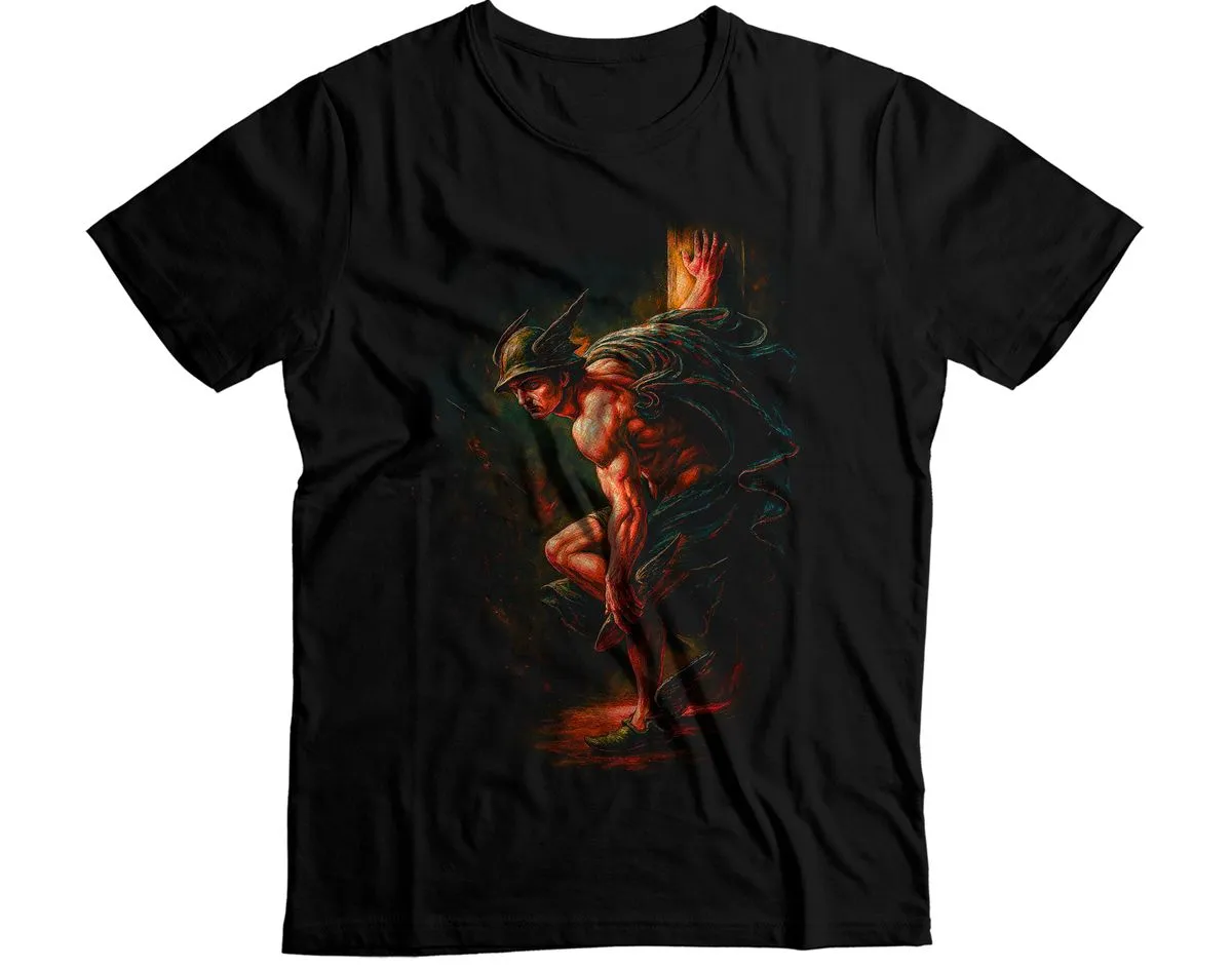 Hermes Messenger God with Winged Sandals Graphic T-Shirt