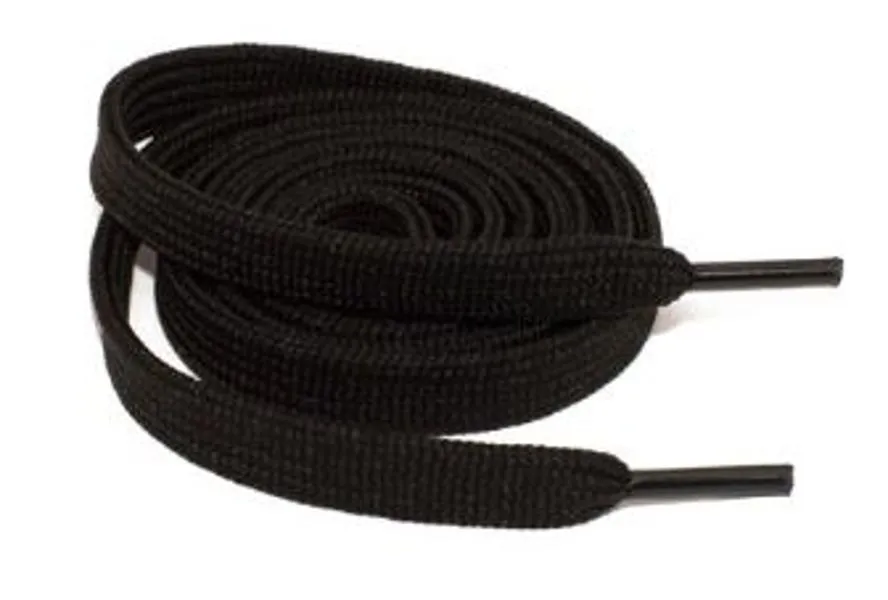 JP High Quality Flat Shoe Laces - Black