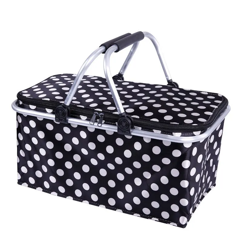 Picnic Basket 47x25x27cm Assorted Colours - Black