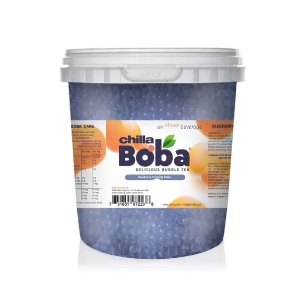 3.2kg Blueberry Popping Boba Bubble Tea -Tapioca Pearls, Drinks, Desserts