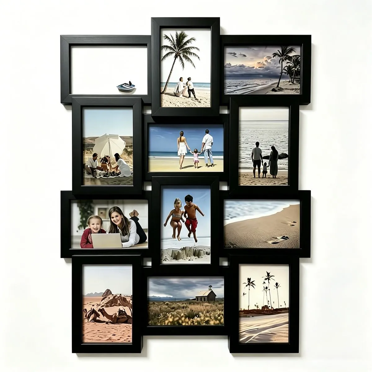 Collage Photo Frame 12 Openings 4x6 Gallery Wall Decor Picture Frame - Black