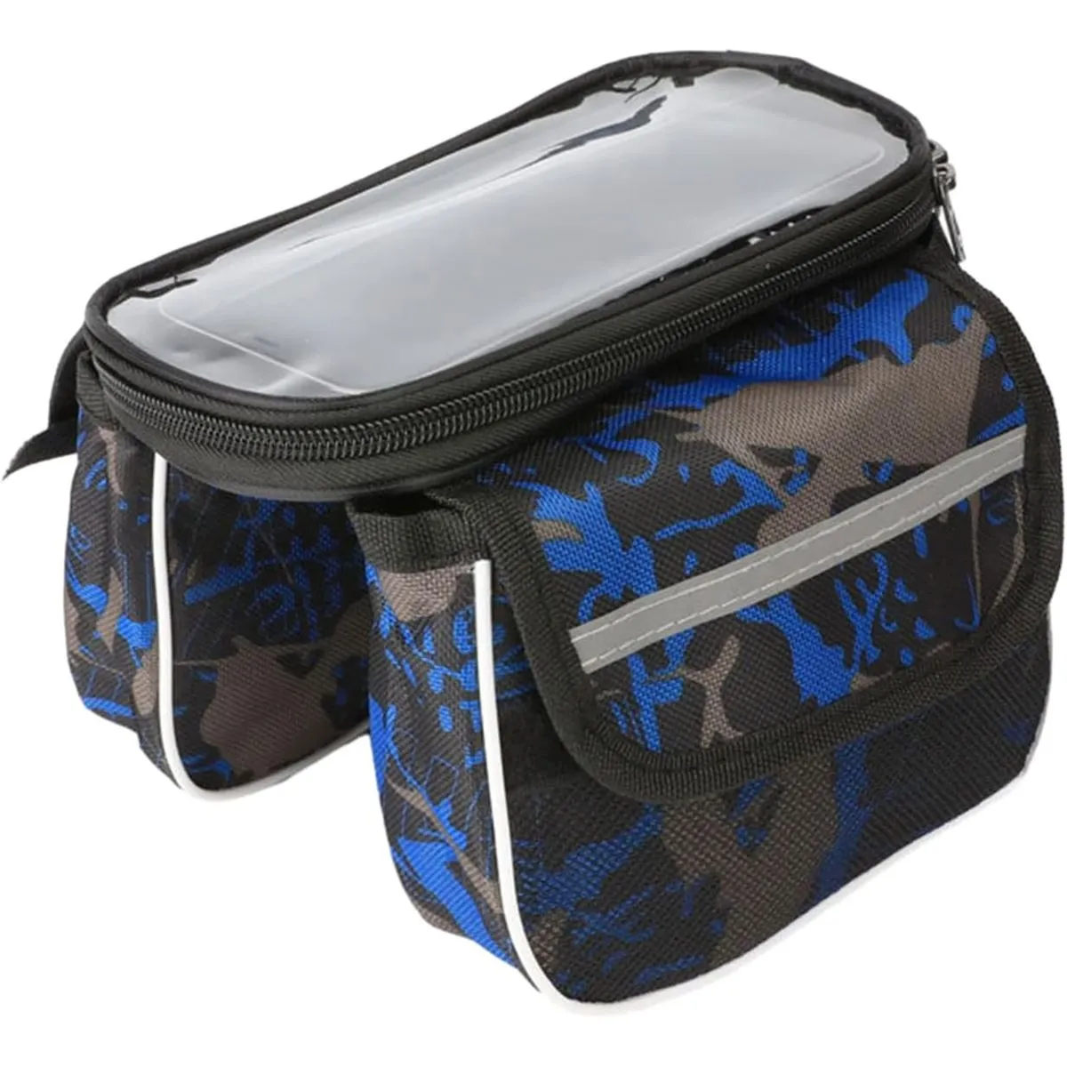 Bike Frame Bag Bike Large Capacity Waterproof Phone Storage Bag - Blue