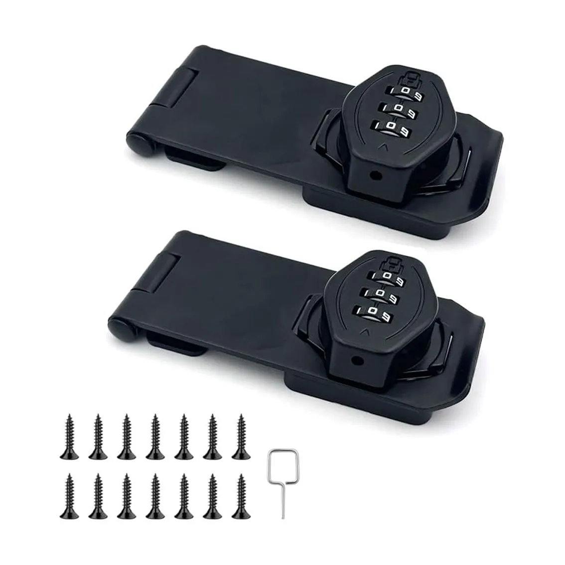 2-piece Cabinet Password Rotary Hasp Locks,4 Inch Keyless Combination Lock