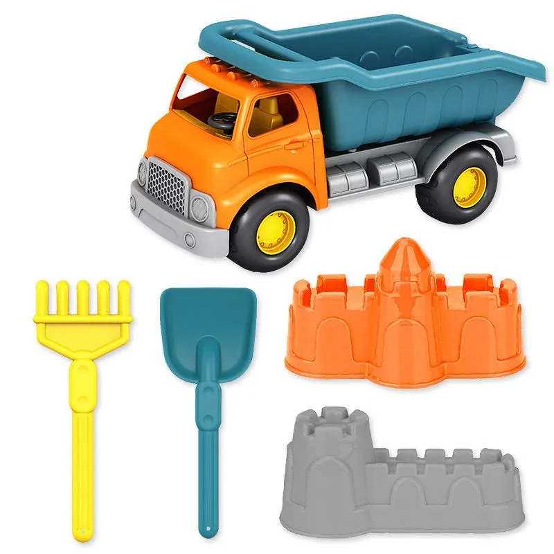 Beach Sand Truck Set with Accessories, Moulds & Spades
