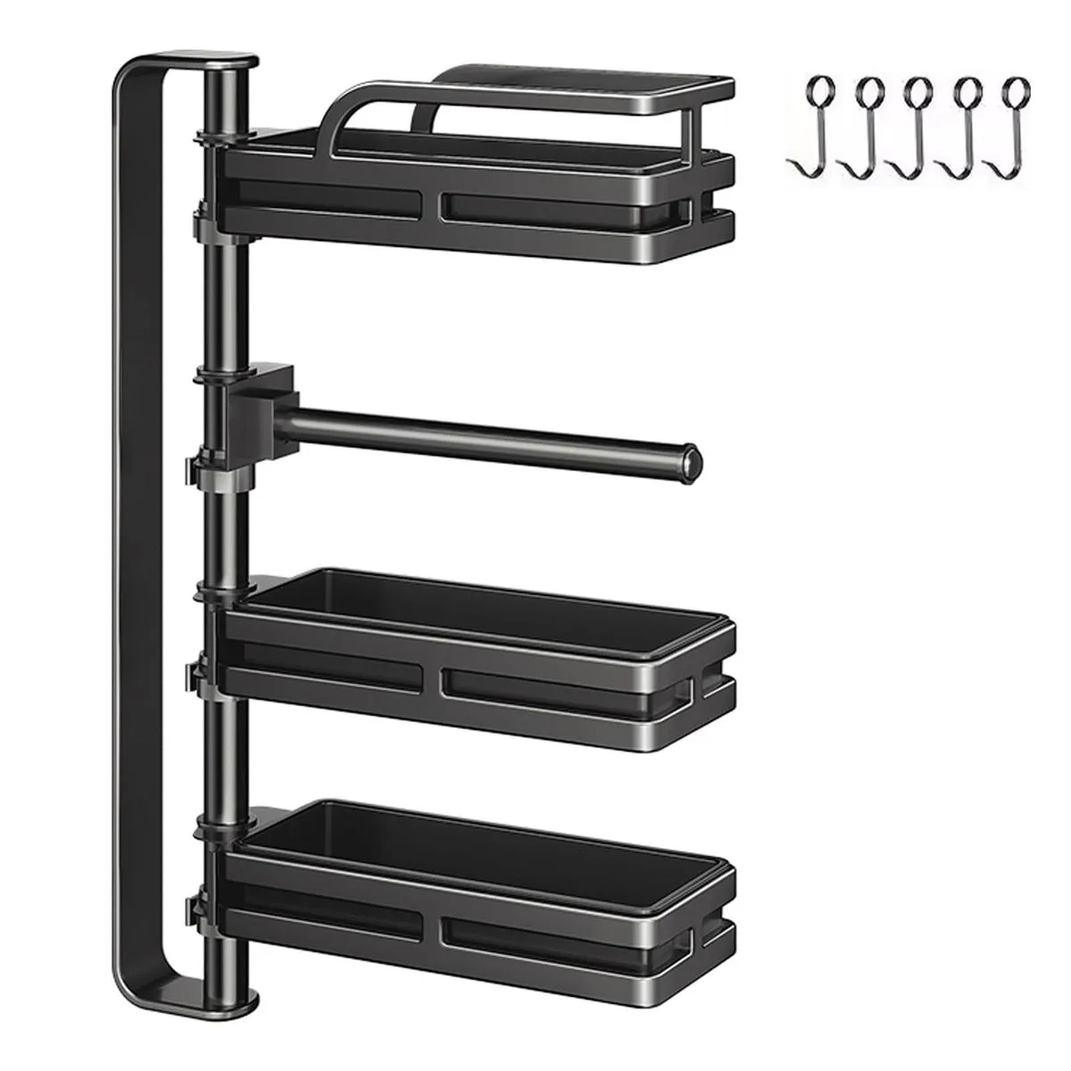 4Tier Adjustable Height Spice Rack Kitchen Bathroom Organizer Storage Shelf