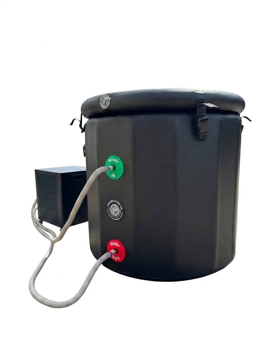 Cold Plunge Ice Bath - PC-1/2HP Chiller + Round Inflatable Tub