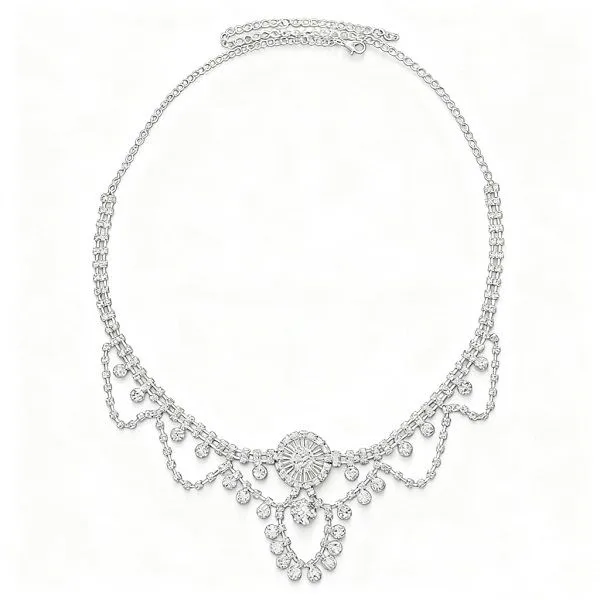 Aularso Layered Head Jewellery - Rhinestone Wedding Hair Chain Forehead Bridal