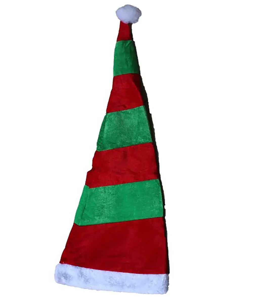 Large Red & Green Striped Elf Hat (900mm in Height)