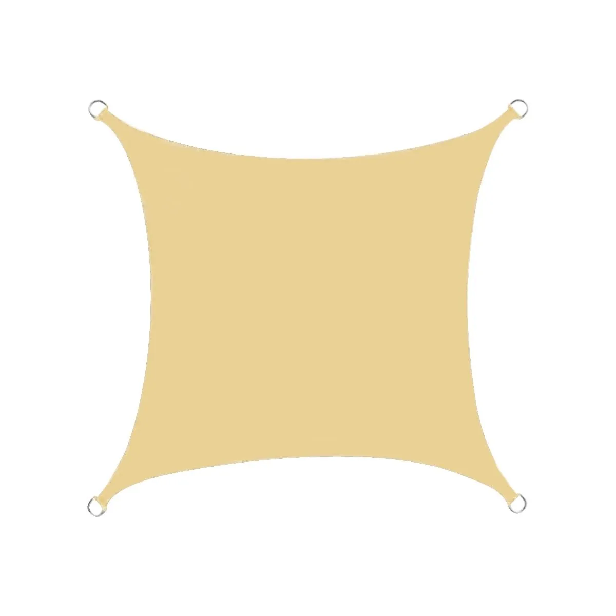 Heavy Duty Beige Sun Shade Sail- UV Resistant Outdoor Canopy - 4m x 4m