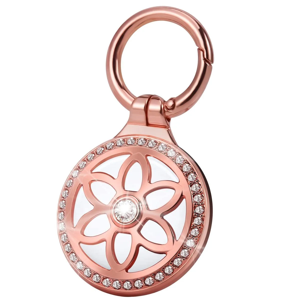 Air Tag KeyChain, Metal, Airtag Holder Compatible with Apple AirTag - Rose Gold