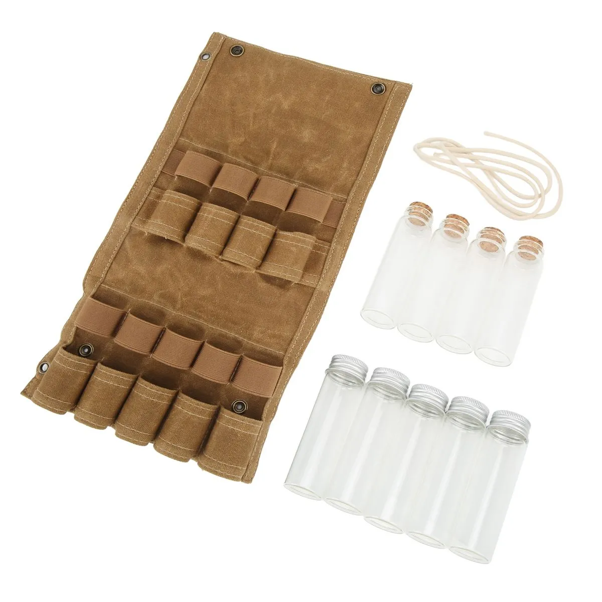 Seasoning Bottle Storage Bag 9 - Spice Jars Khaki