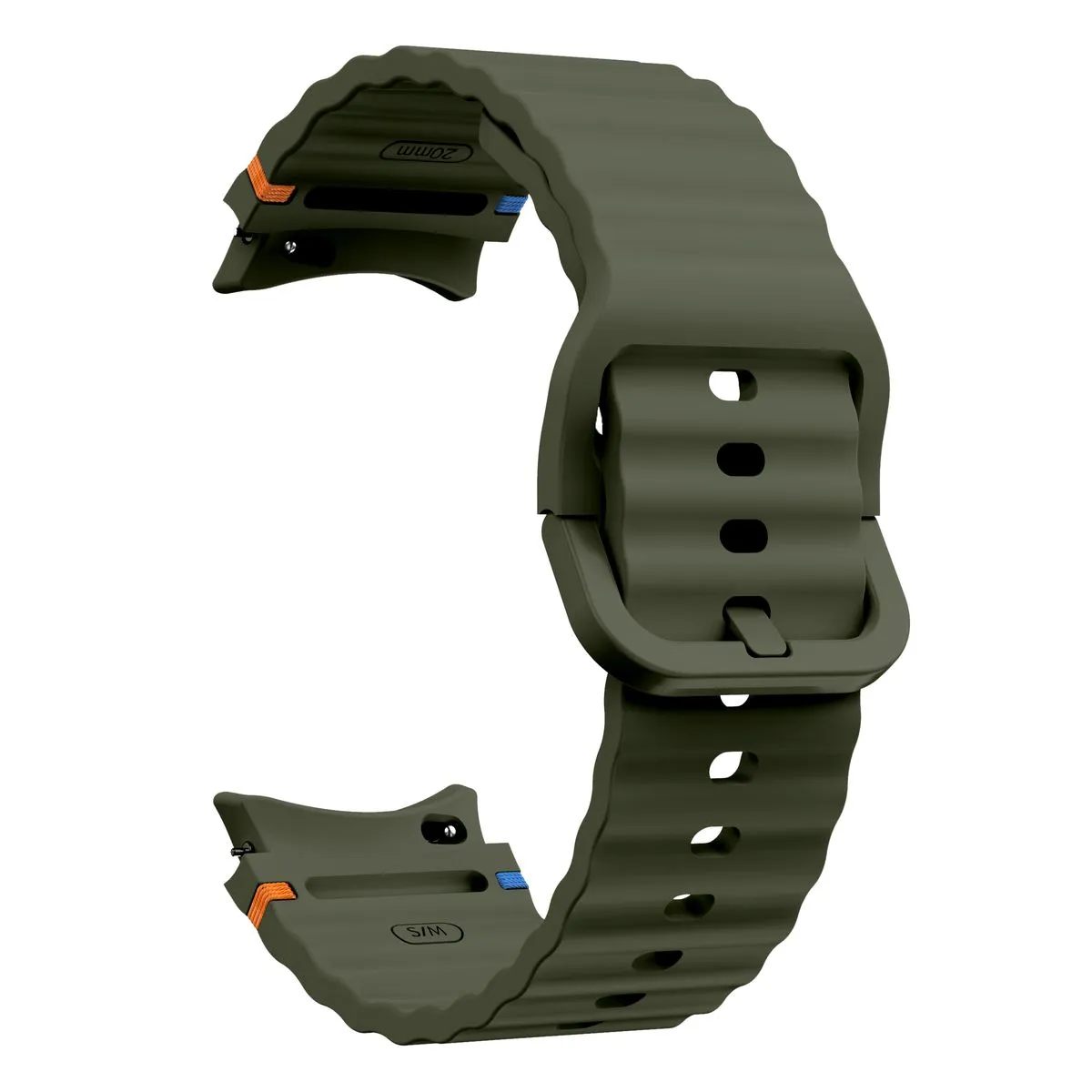 Silicone Stitching Strap Compatible With Samsung Galaxy Watch 4/5/6/7/7FE - Army Green