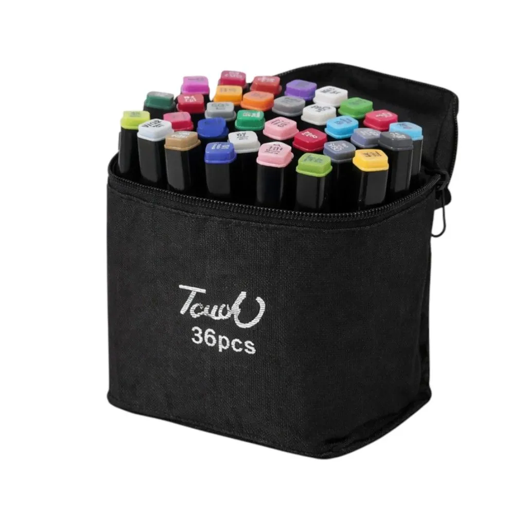 36 Piece - Oil-Based Marker Set With Zipper Case - Multicolour