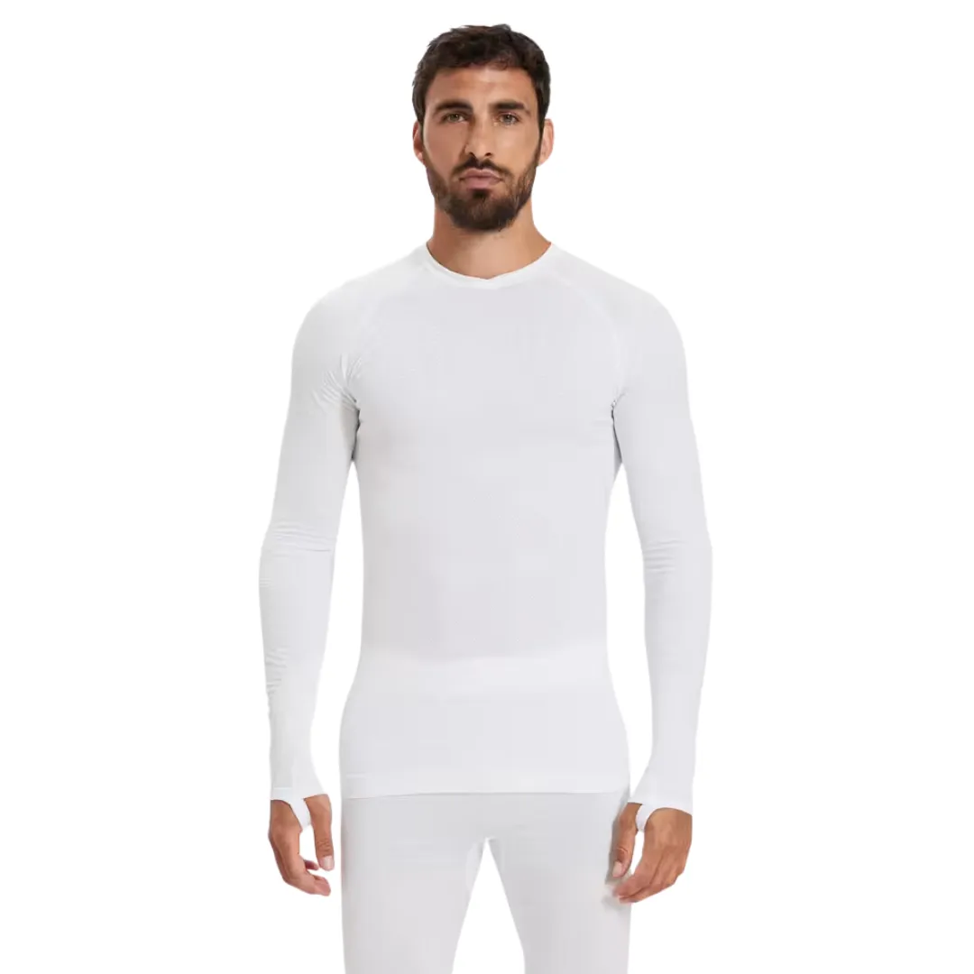 Kipsta Adult Long-Sleeved Thermal Base Layer Top Keepdry 500 - White