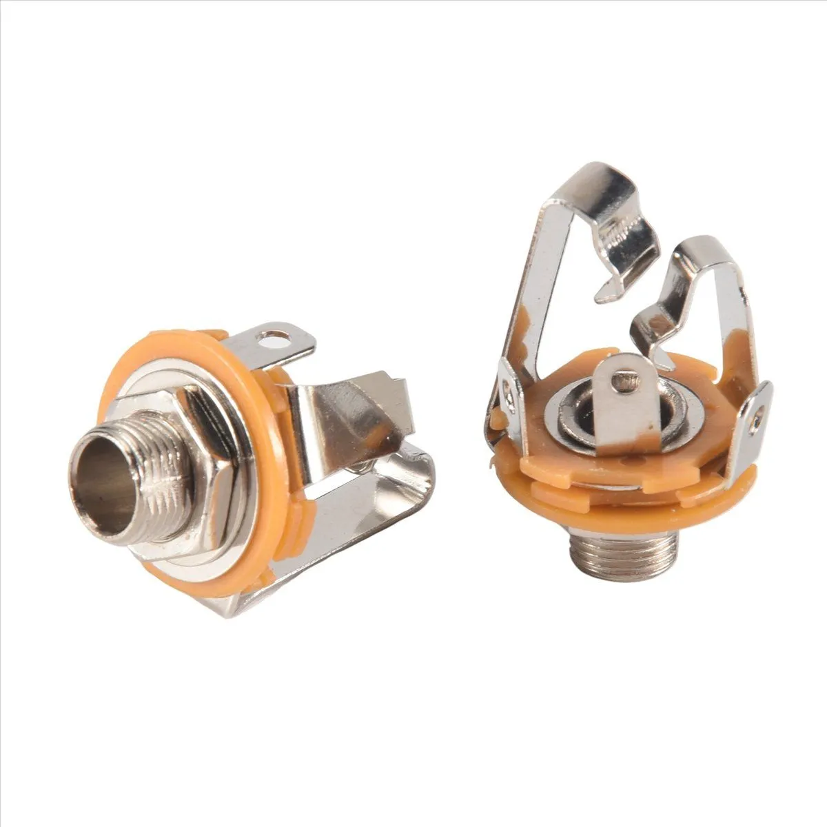 2Pcs 1/4 inch 6.35Mm Stereo Input Jack For Electric Guitar Bass