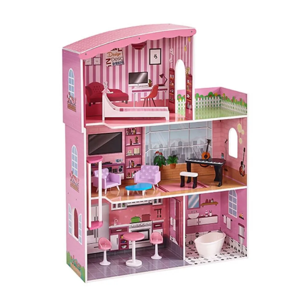 Maria's Toy Wooden Mansion Dollhouse Playset - 111cm
