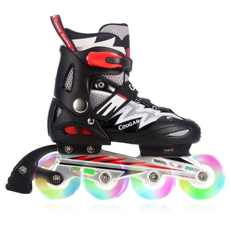 Cougar Lightning Inline Skates with all four Illuminating Wheels