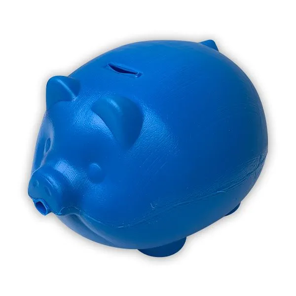 Jumbo Plastic Piggy Bank - Blue