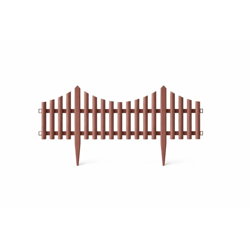 4 Pack - Outdoor Garden Border Fence Panel - Brown