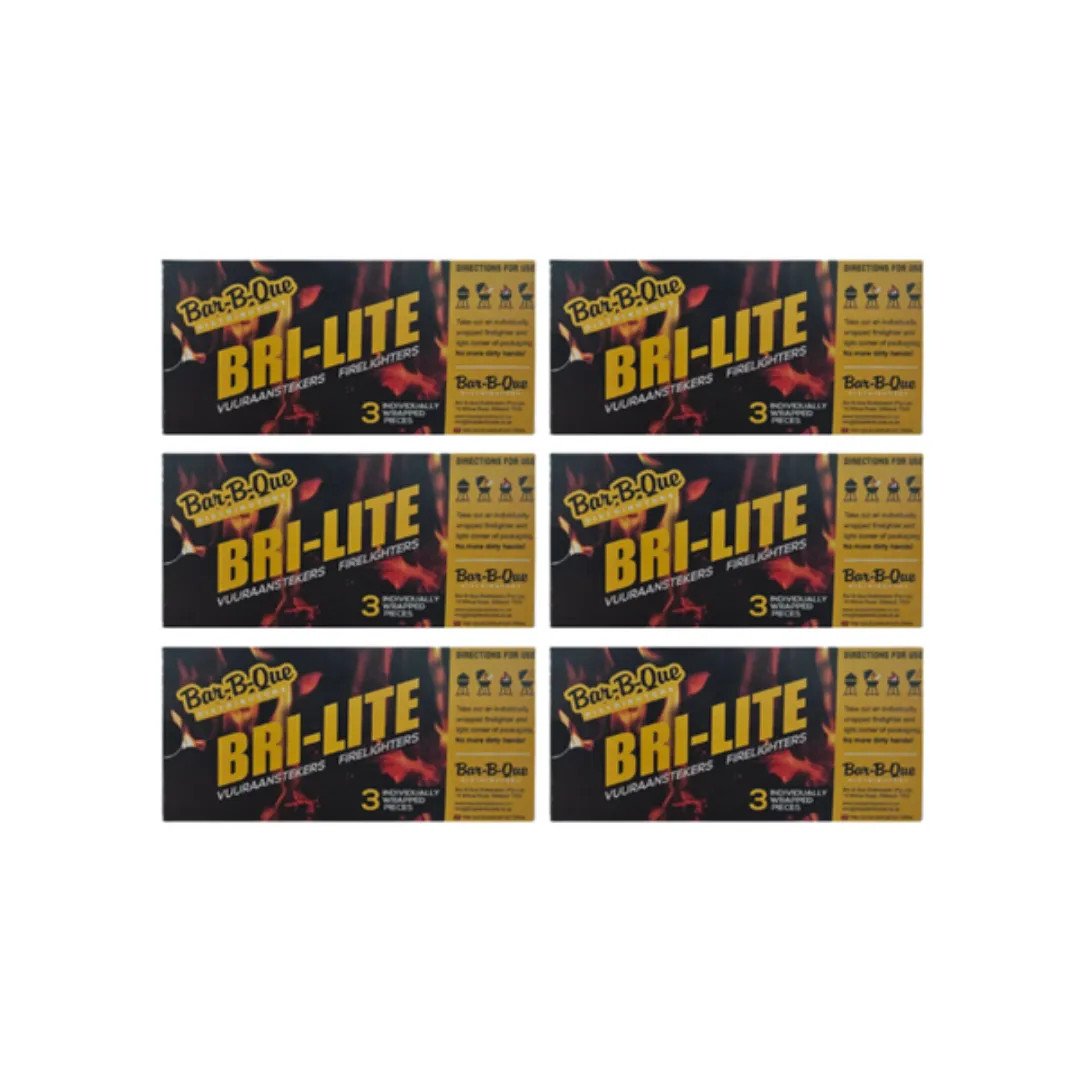 Bri-Lite Individually Wrapped Fire Lighters - 6 Pack - 3 Piece