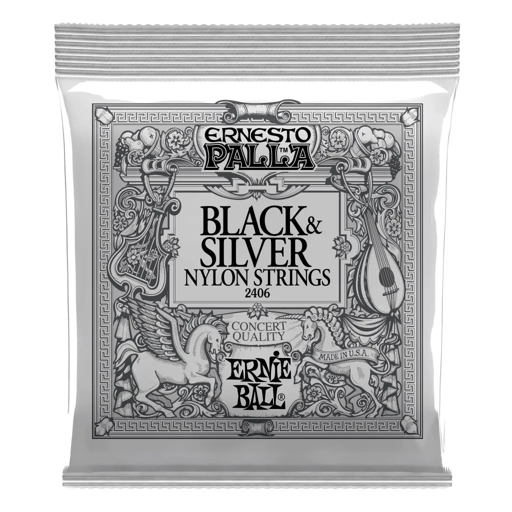 Ernie Ball Ernesto Palla Nylon Classical Guitar Strings - Black, Silver