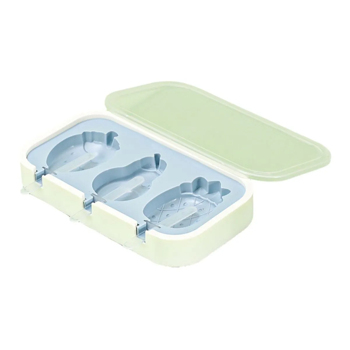 Fruit Design Silicone Ice Lolly Popsicle Mold with 6 Sticks