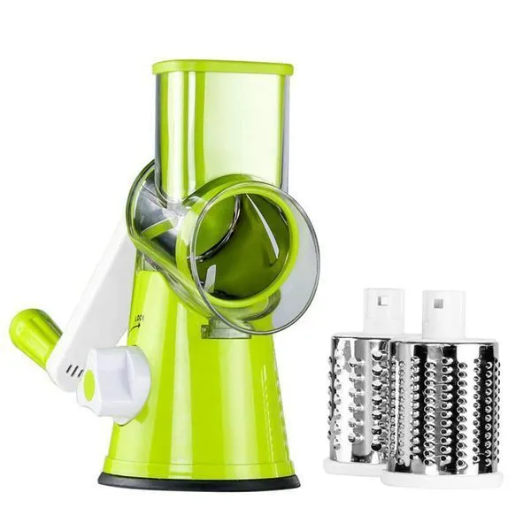Fervour Multifunctional Shredder Tabletop Drum Grater with 3 Interchangeable Drums (Green)