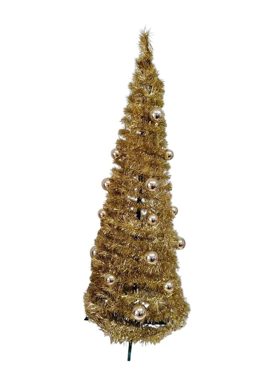 Collapsible Christmas Tree with Baubles 1.2m - Gold