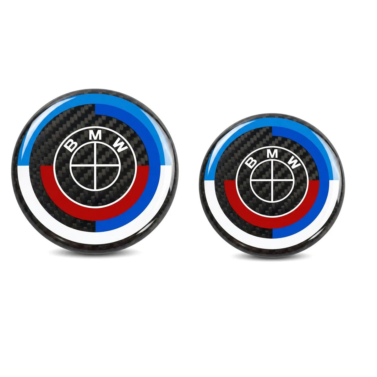 BMW Carbon Motorsport Front & Rear Emblem Badge Set 74mm & 82mm 2-Pin