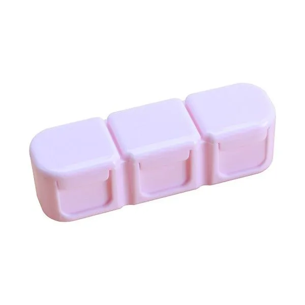 Three-Compartment Medicine Storage Box - LIght Pink