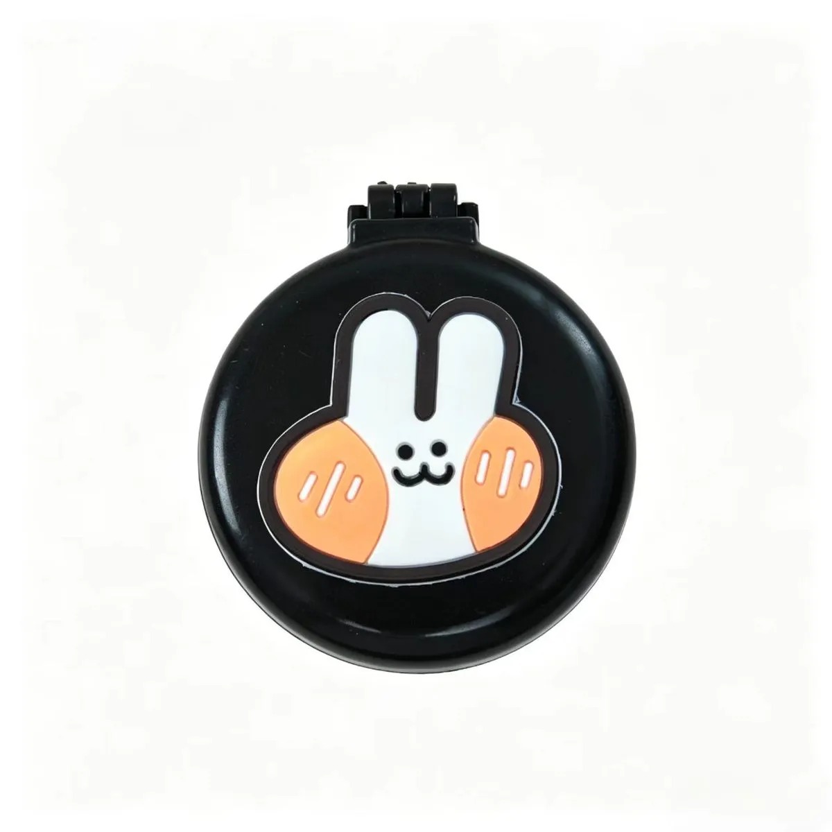 Cute Folding Hair Brush with Mirror - Black