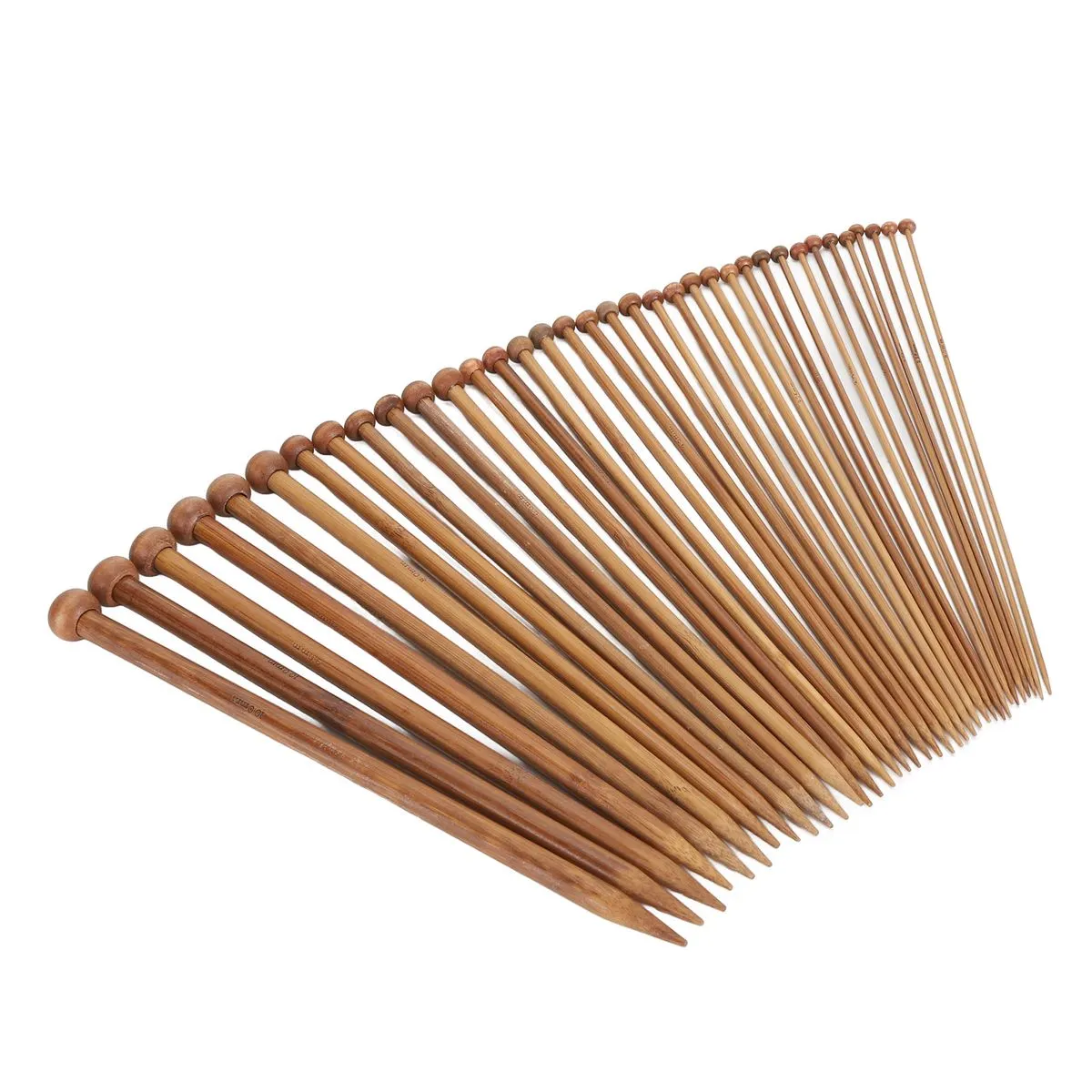 Carbonized Bamboo Knitting Needles Set 36pcs 9.8in