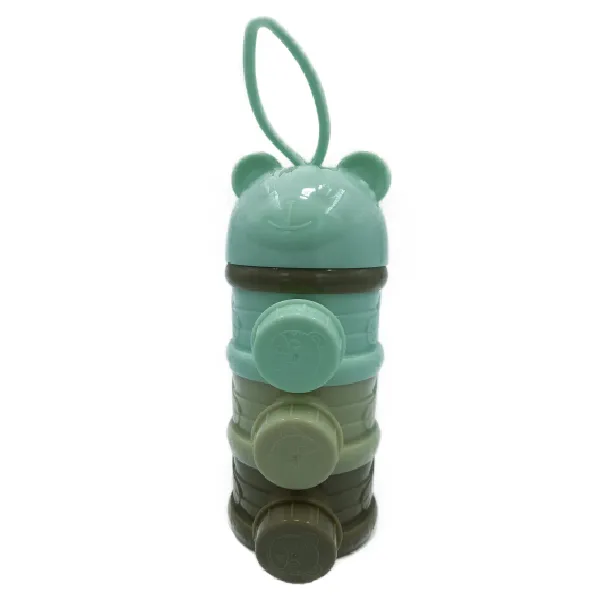 Milk (Formula) / Snack Container with Lids - Green, Brown