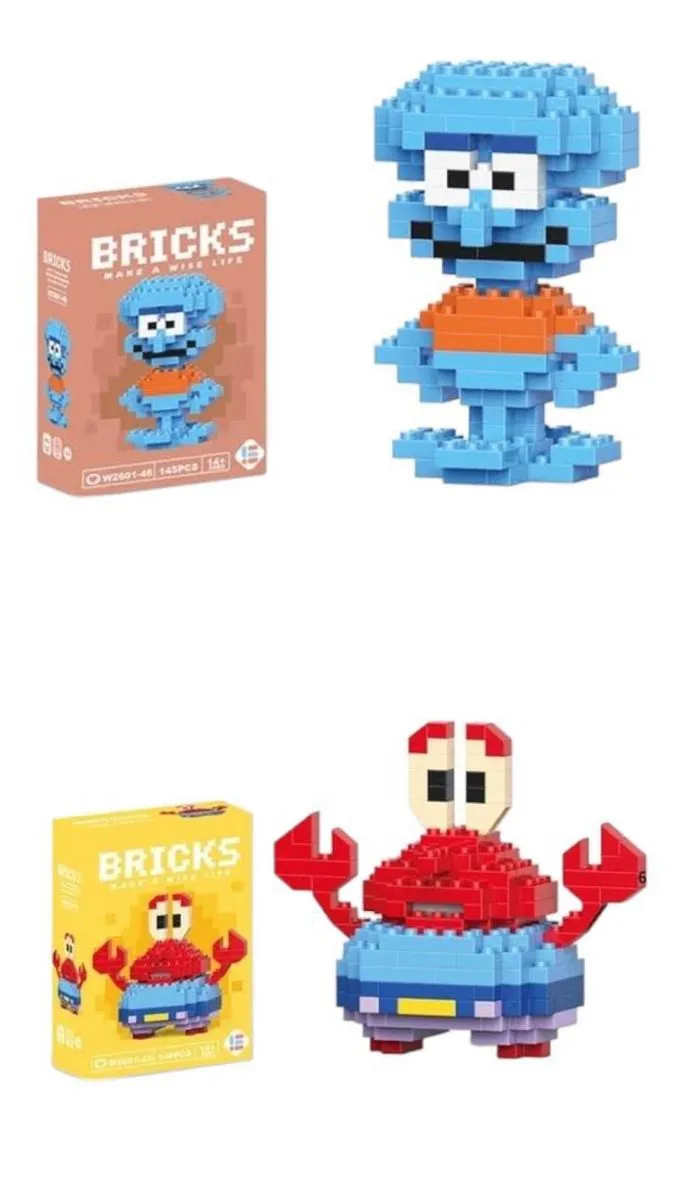 Mr Krabs and Squidward Bricks Blocks Cartoon Anime Character Set - 294