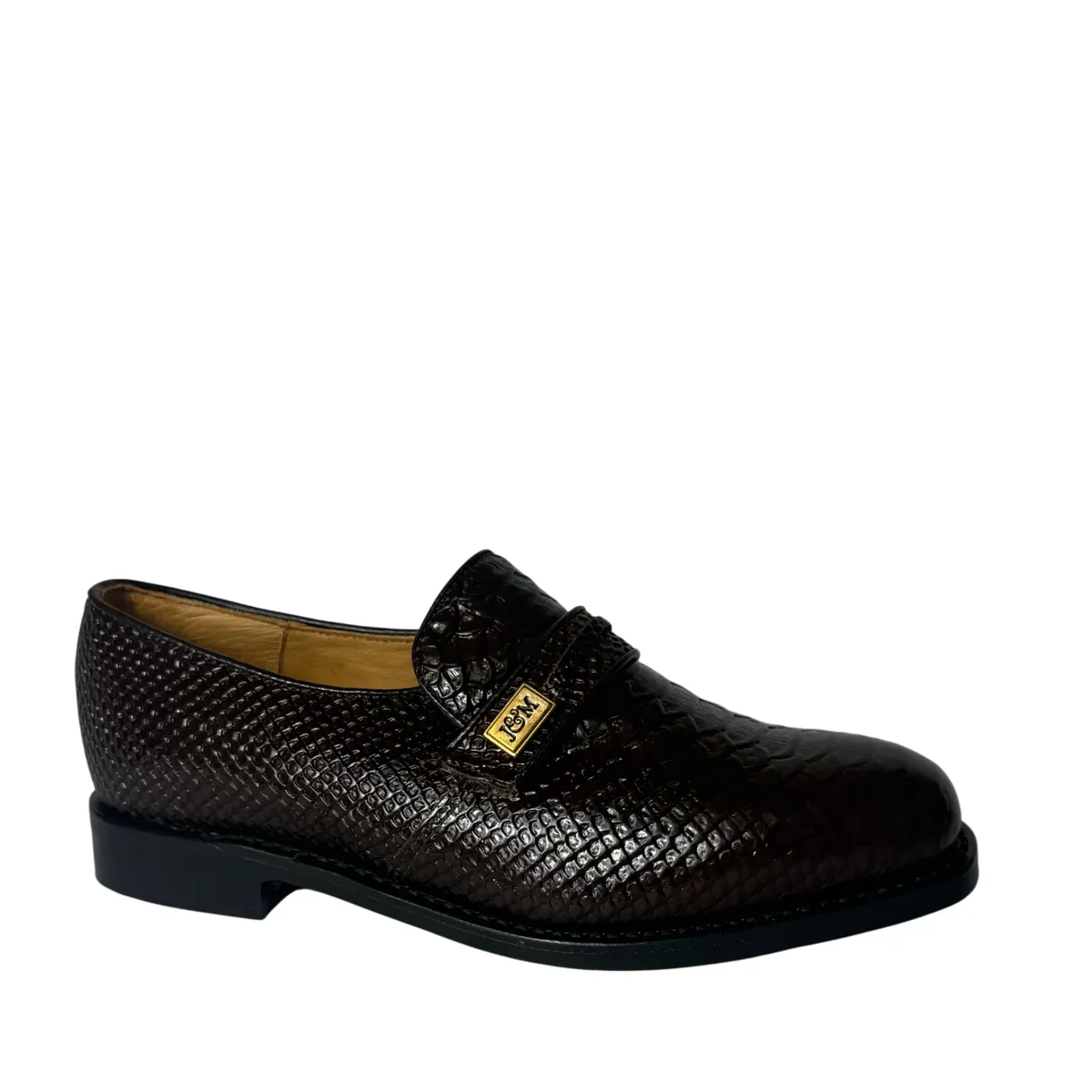 Johnston & Murphy Black Crocodile Moccasin Leather Shoes