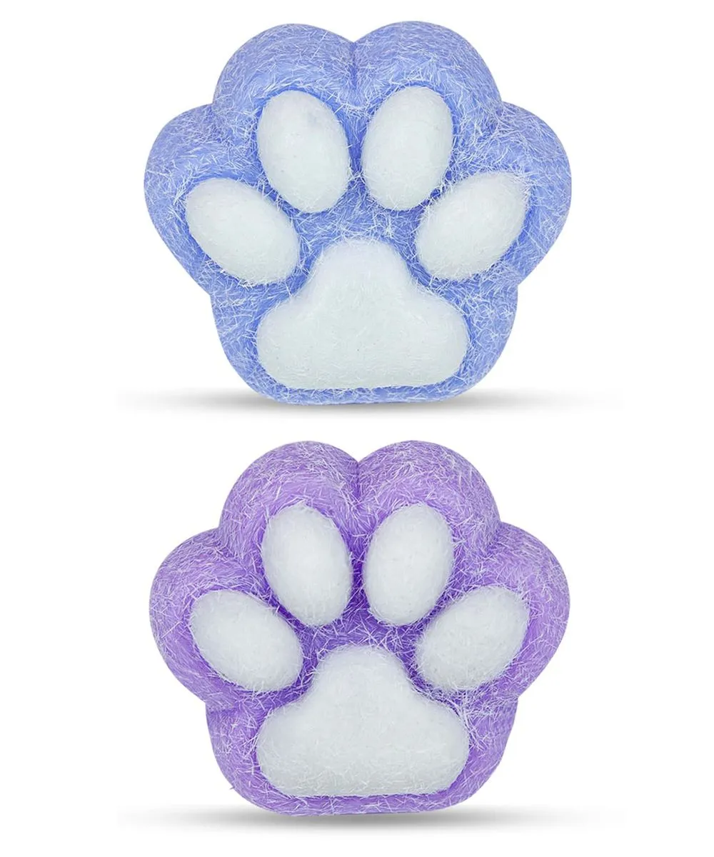Squishy Cat Paw Squeeze Toys, Sticky Squeeze Fidget Toys for Stress - Blue/Purple