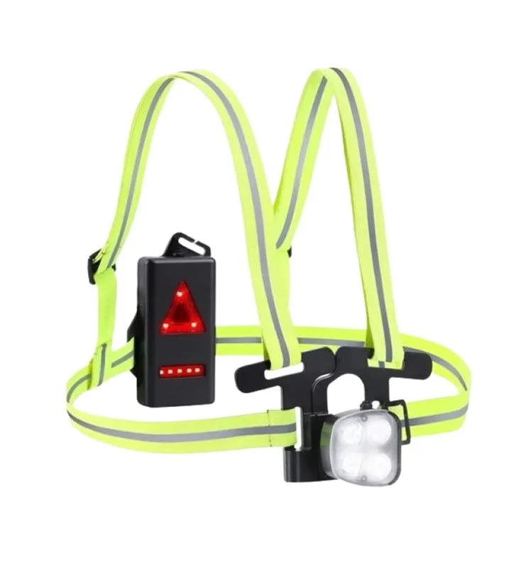 Rechageable LED Chest Strap With Reflective Straps